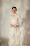 Long Plumetis Lace Dress Front View - Muggnos