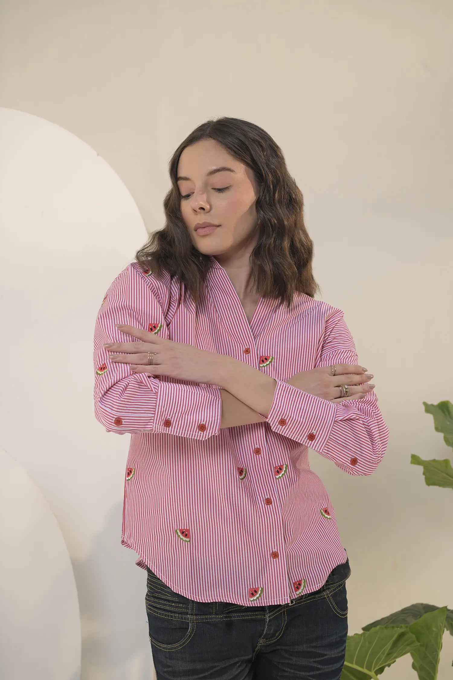 Watermelon Embroidered Shirt - Muggnos