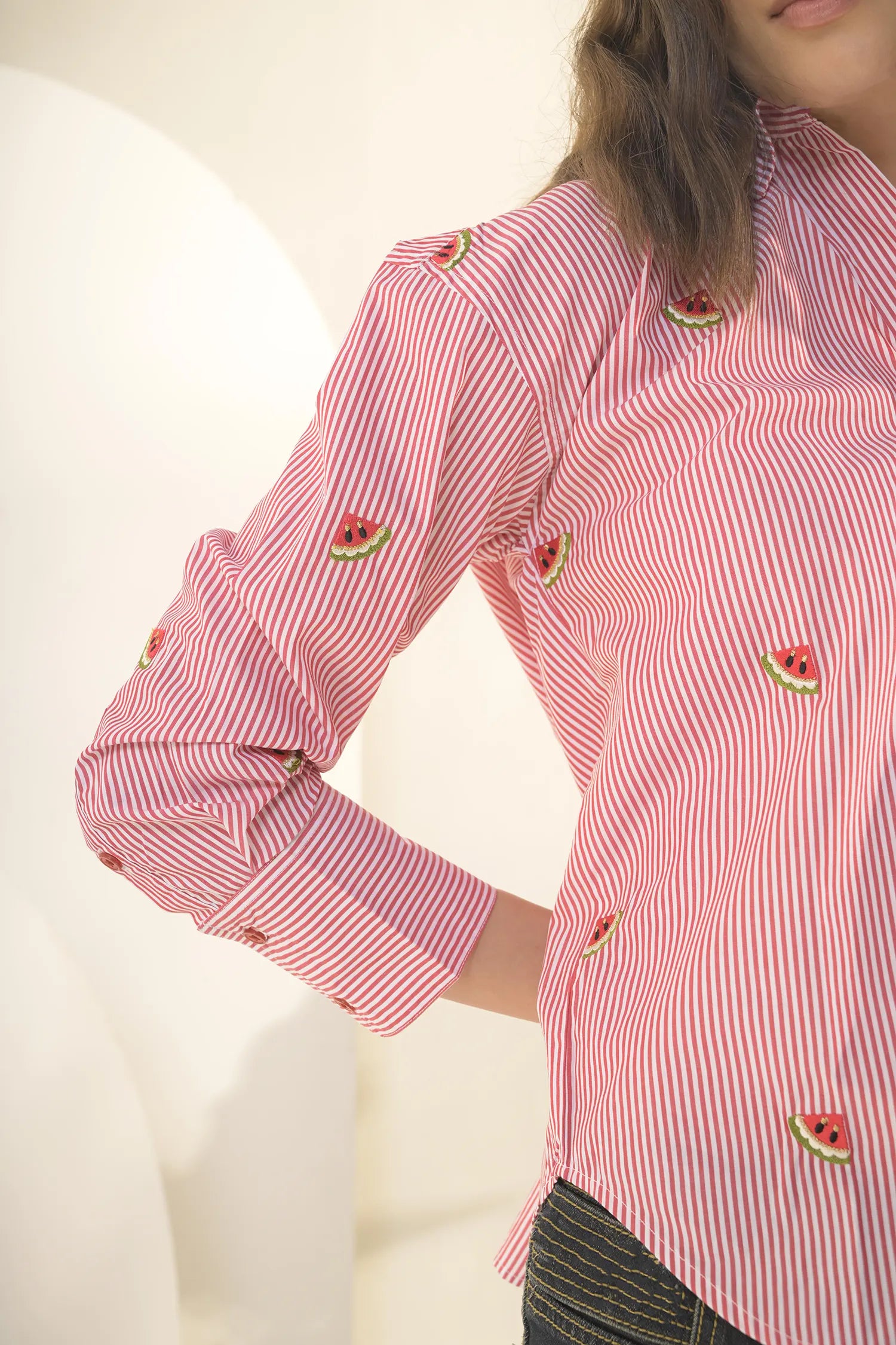 Watermelon Embroidered Shirt - Muggnos