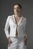Crystal Embellish White Blazer - Muggnos