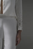 Crystal Embellish White Blazer - Muggnos
