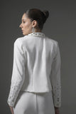 Crystal Embellish White Blazer - Muggnos