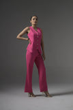 Pink Tailored Waistcoat with Flared Pants - Muggnos