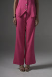 Pink Tailored Waistcoat with Flared Pants - Muggnos