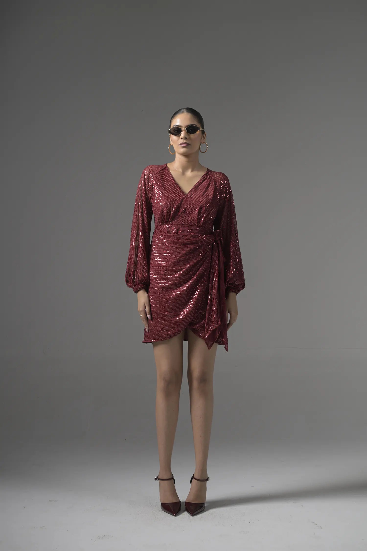 Front view of Muggnos top with bold design