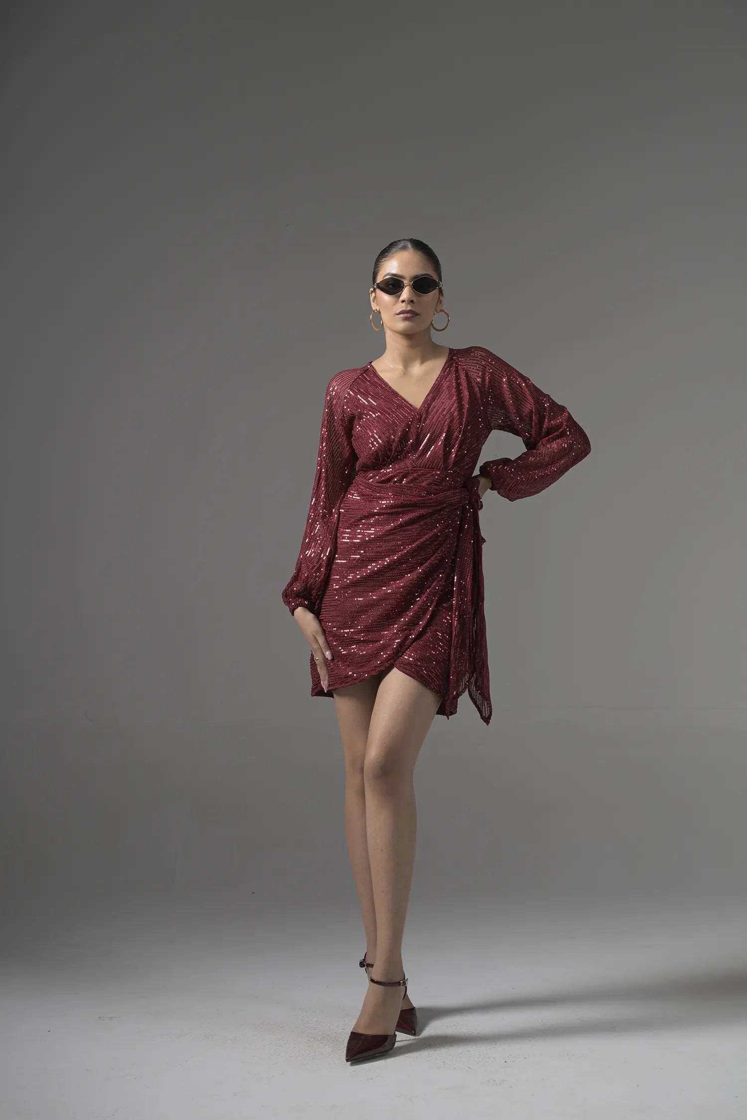 Full view of Muggnos dress with stylish pattern