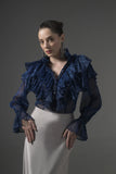 Semi-Sheer Ruffle Blouse - Muggnos