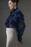 Semi-Sheer Ruffle Blouse - Muggnos