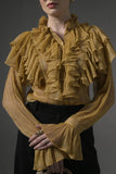 Semi-Sheer Ruffle Blouse Angle View Compact - Muggnos