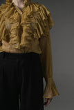 Semi-Sheer Ruffle Blouse Side View - Muggnos