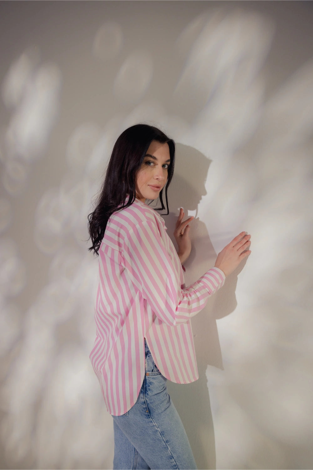 Pink Casual Striped Shirt - Muggnos