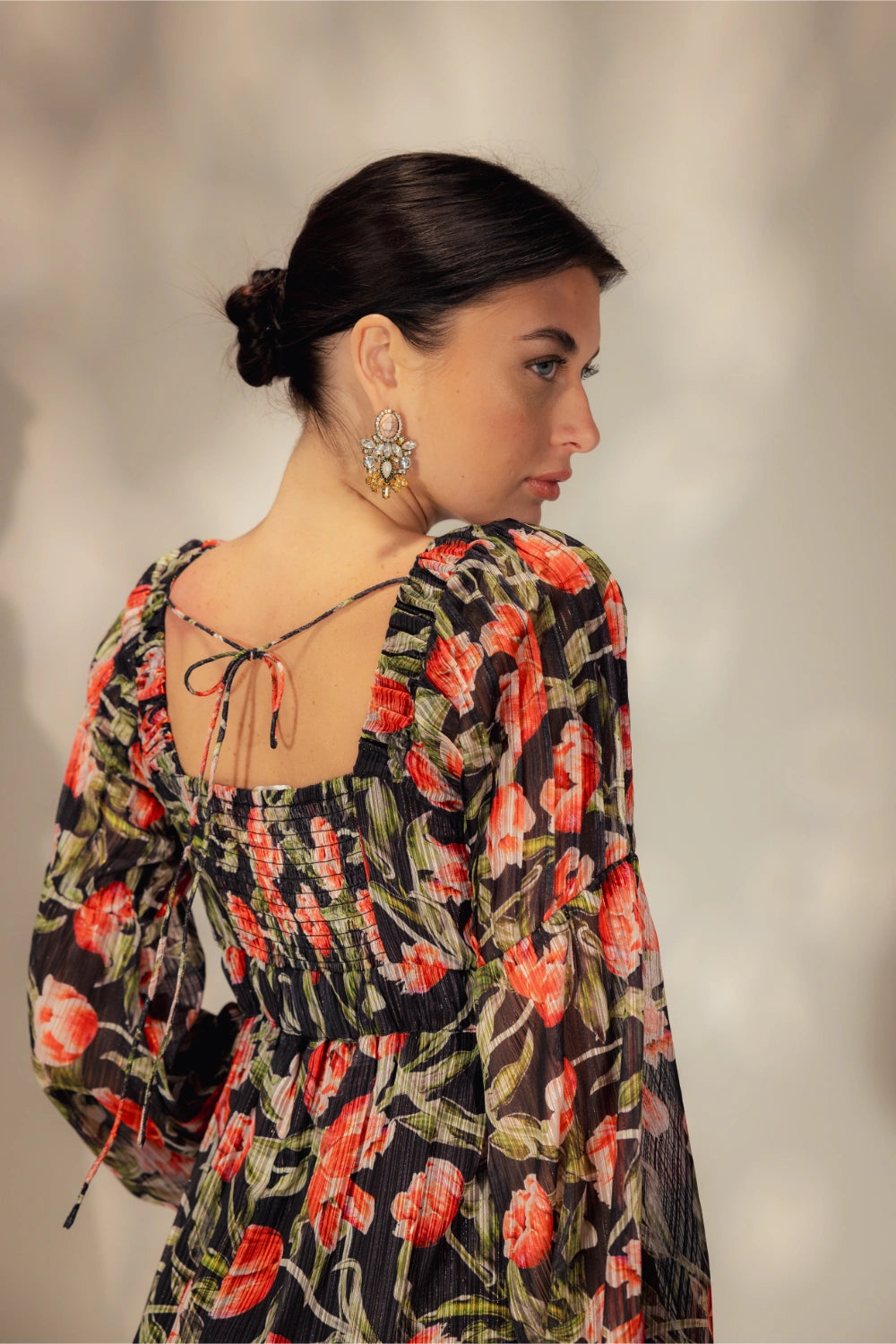 High Low floral Print dress - Muggnos