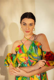 Long Tropical Print Dress - Muggnos