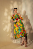 Long Tropical Print Dress - Muggnos