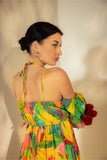 Long Tropical Print Dress - Muggnos