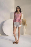Gingham Bustier Red Top - Muggnos