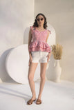 Gingham Bustier Red Top - Muggnos