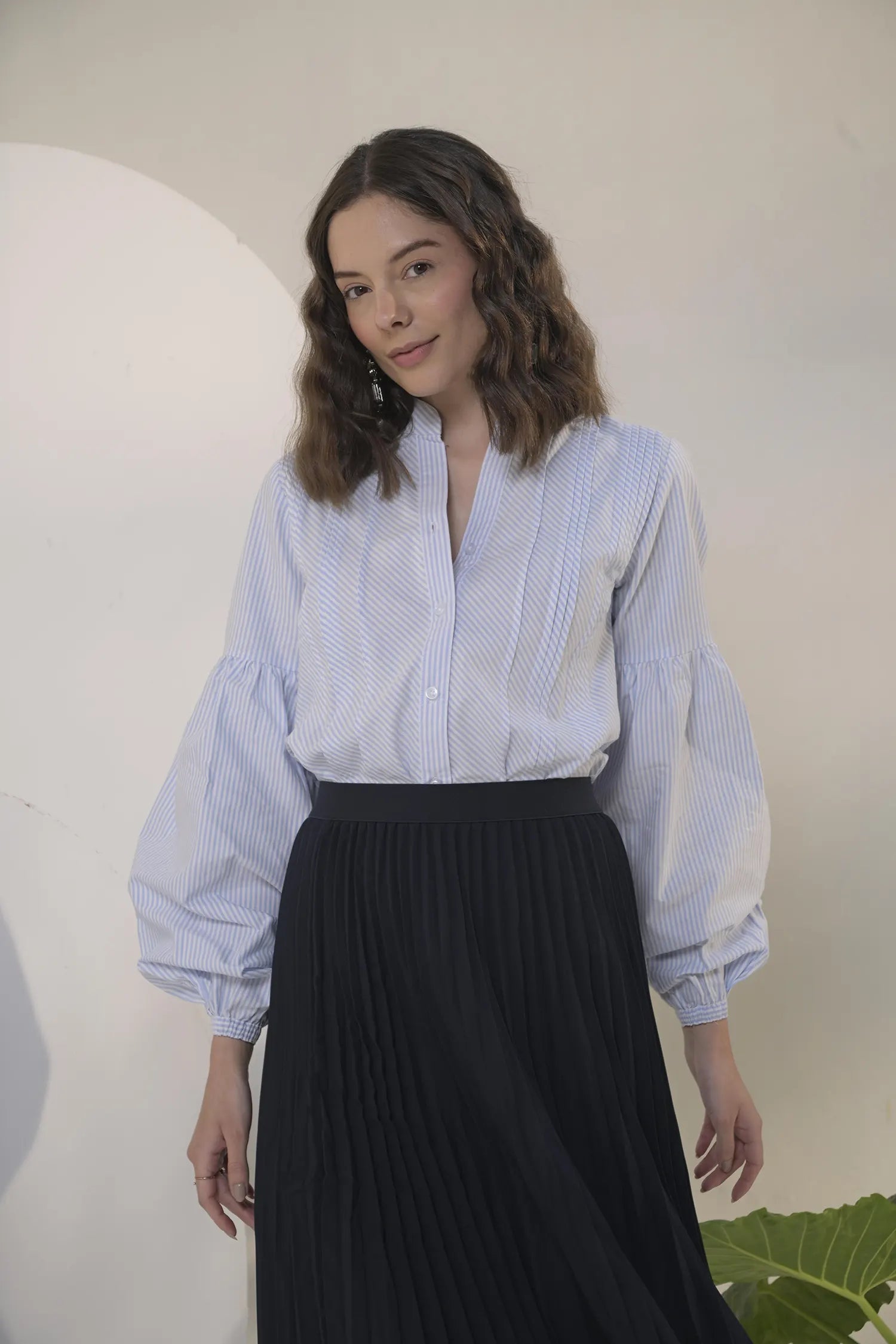 Oxford Shirt with Voluminous Sleeves - Muggnos
