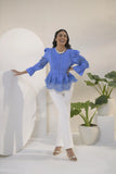 Lace Trim Ruffle Blouse - Muggnos