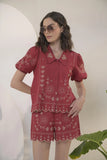 Emroidered Thread work Shirt with High-Waist Shorts - Muggnos