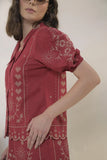 Emroidered Thread work Shirt with High-Waist Shorts - Muggnos