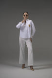 White Poplin Embellished Shirt - Muggnos