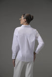 White Poplin Embellished Shirt - Muggnos