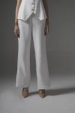 White Tailored Waistcoat with Flared Pants - Muggnos