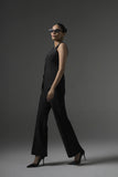 Black Tailored Waistcoat with Flared Pants - Muggnos