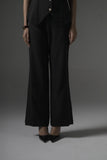 Black Tailored Waistcoat with Flared Pants - Muggnos