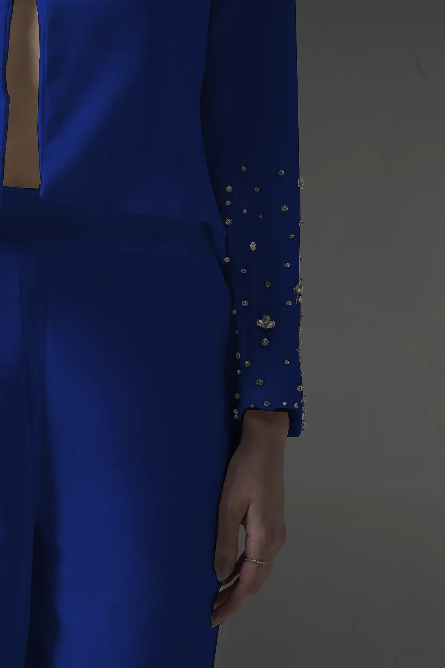 Crystal Embellish Blue Blazer - Muggnos
