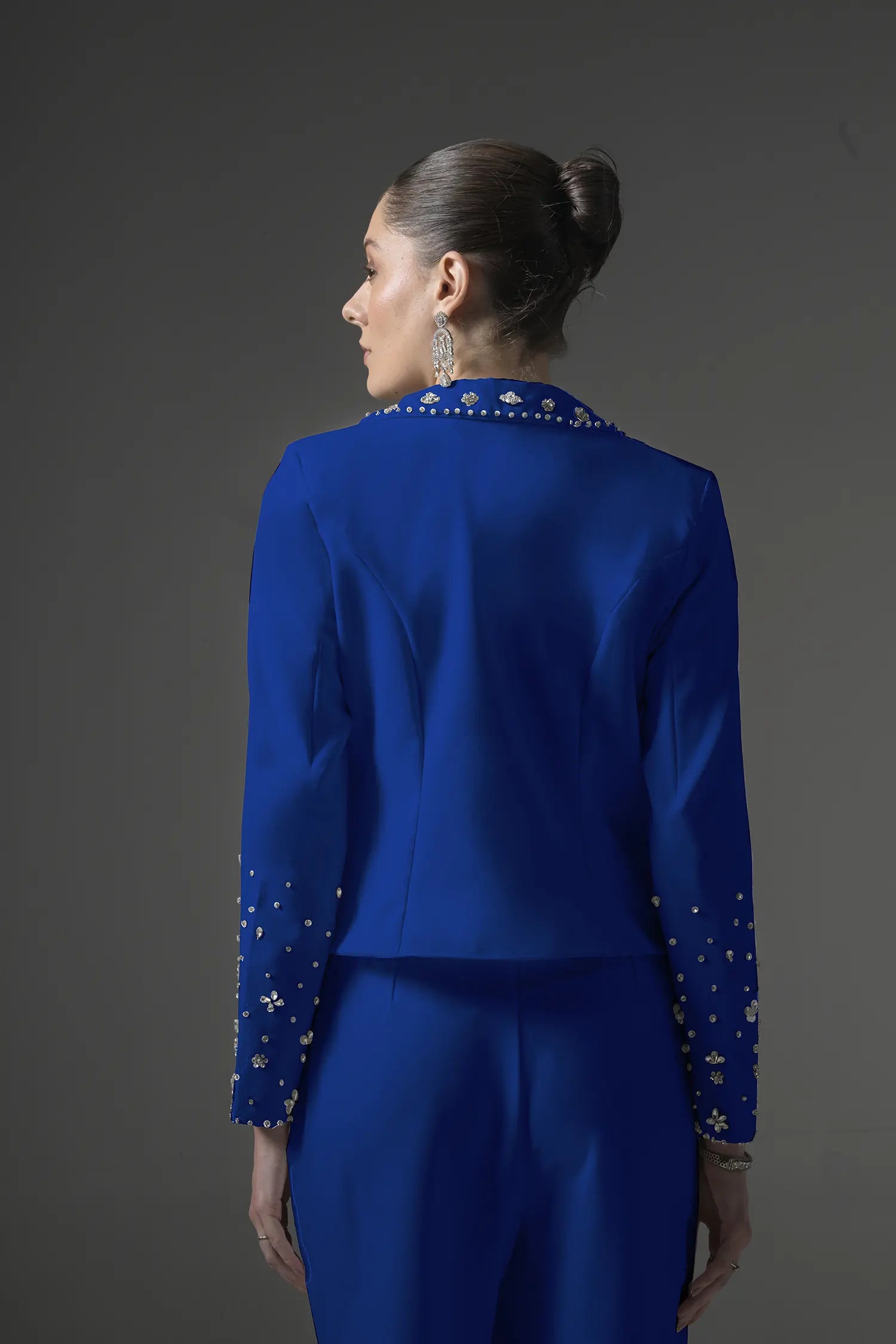 Crystal Embellish Blue Blazer - Muggnos