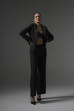 Crystal Embellish Black Blazer - Muggnos
