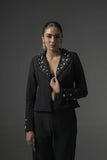 Crystal Embellish Black Blazer - Muggnos