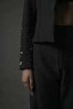 Crystal Embellish Black Blazer - Muggnos
