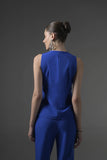 Blue Tailored Waistcoat with Flared Pants - Muggnos
