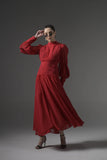 Long  Embroidered Slit Dress - Muggnos