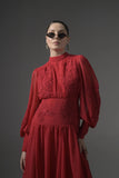 Long  Embroidered Slit Dress - Muggnos