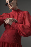 Long  Embroidered Slit Dress - Muggnos