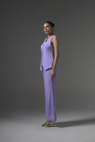 Lilac Tailored Waistcoat with Flared Pants - Muggnos