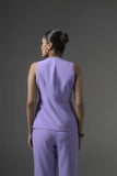 Lilac Tailored Waistcoat with Flared Pants - Muggnos
