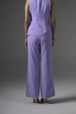 Lilac Tailored Waistcoat with Flared Pants - Muggnos