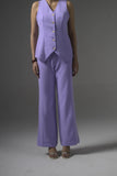 Lilac Tailored Waistcoat with Flared Pants - Muggnos