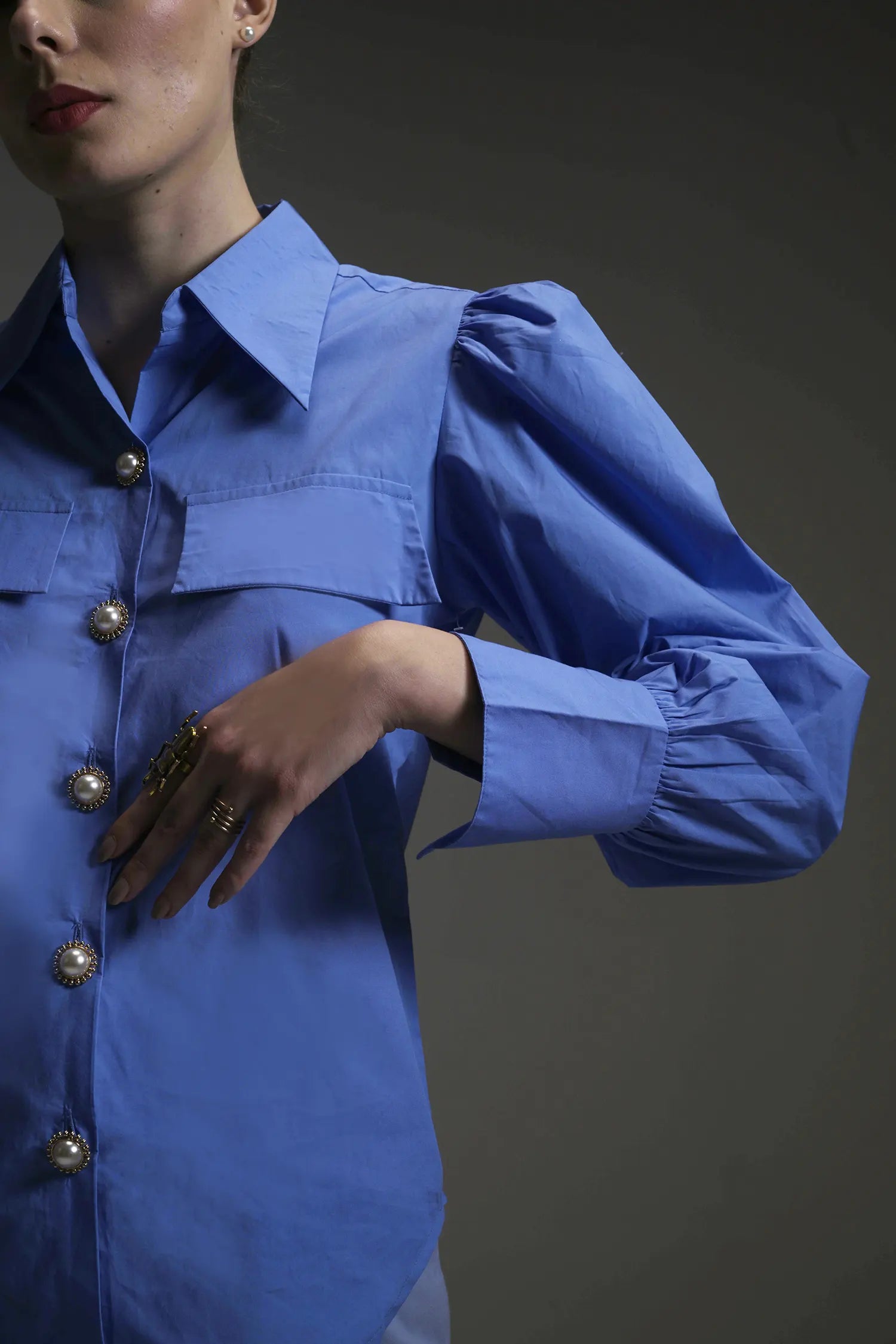 Poplin Shirt With Pearl Buttons - Muggnos