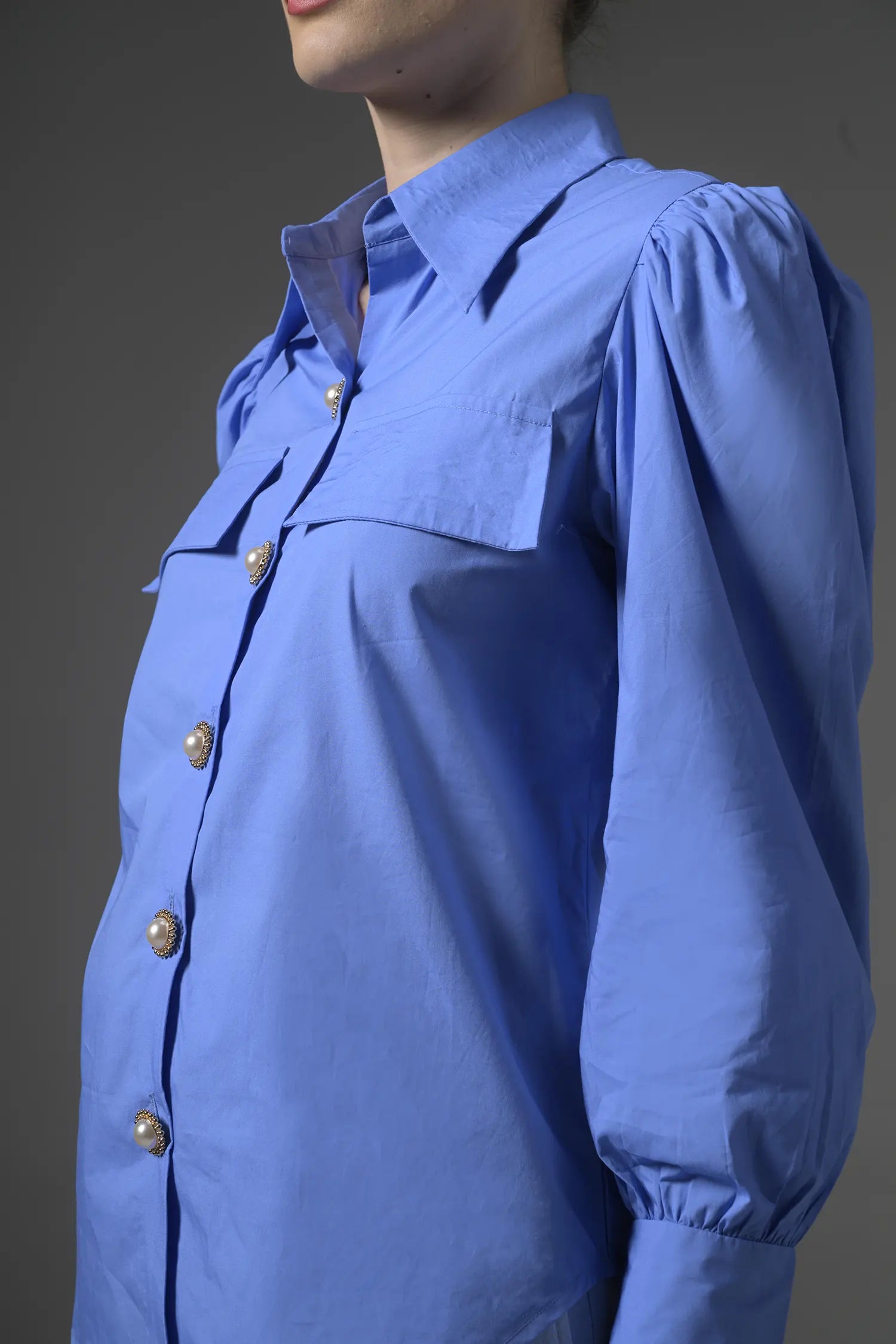 Poplin Shirt With Pearl Buttons - Muggnos