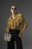 Semi-Sheer Ruffle Blouse - Muggnos