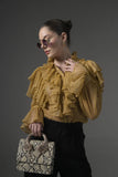 Semi-Sheer Ruffle Blouse - Muggnos