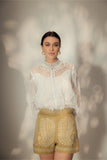 Short Plumetis Lace Blouse - Muggnos