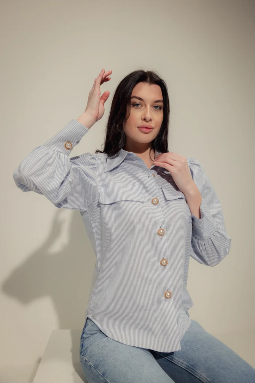 Oxford Shirt with Pearl Buttons - Muggnos