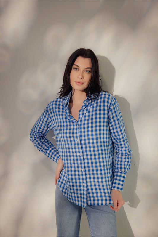 Checked Seersucker Shirt - Muggnos